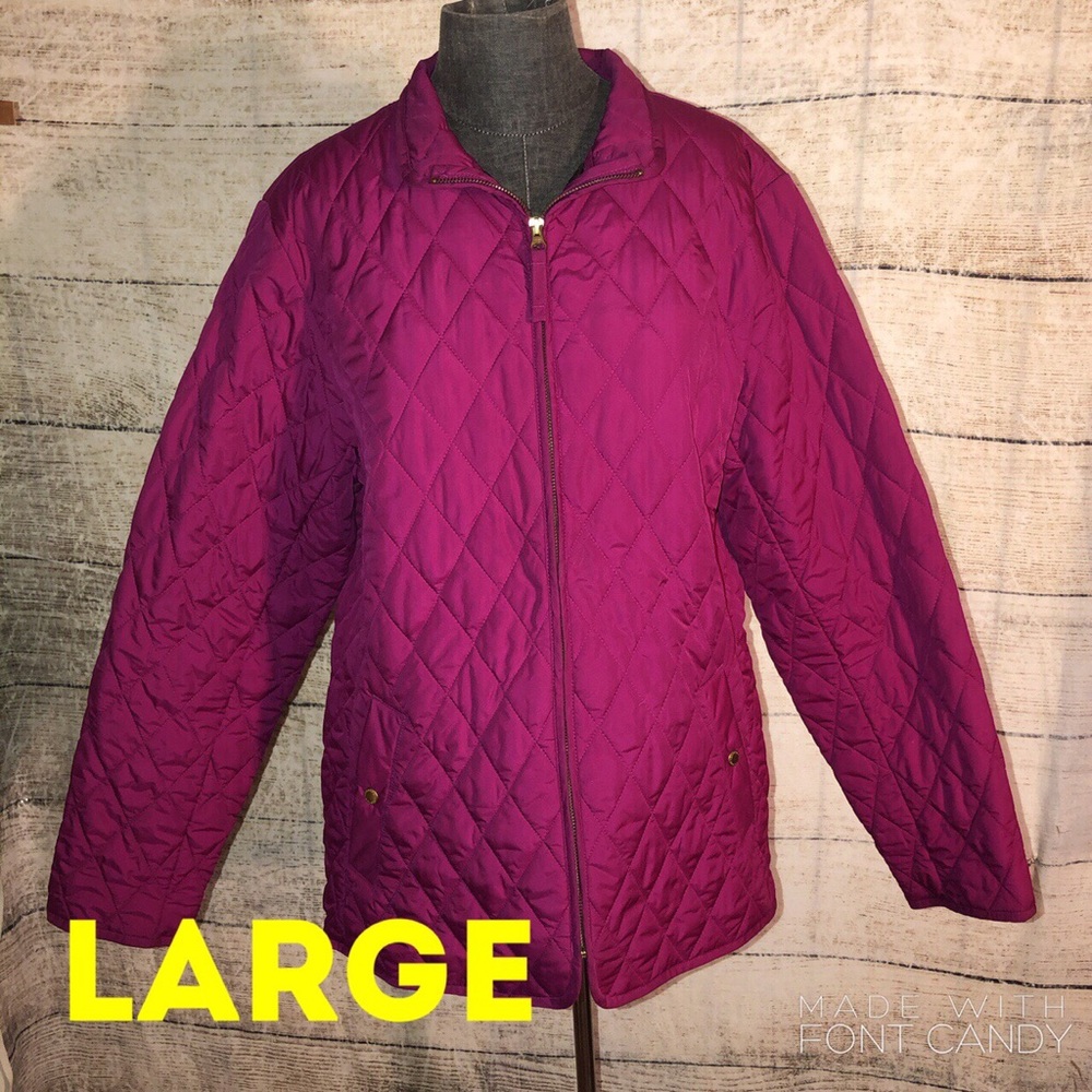 Lands End Pink Quilted Jacket